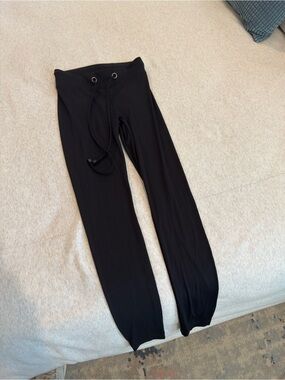 Koral Black Ribbed Drawstring Sweatpants
